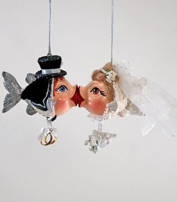 Bride & Groom Kissing Fish