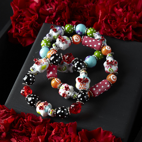 Skulls & Roses Stretch Bracelet