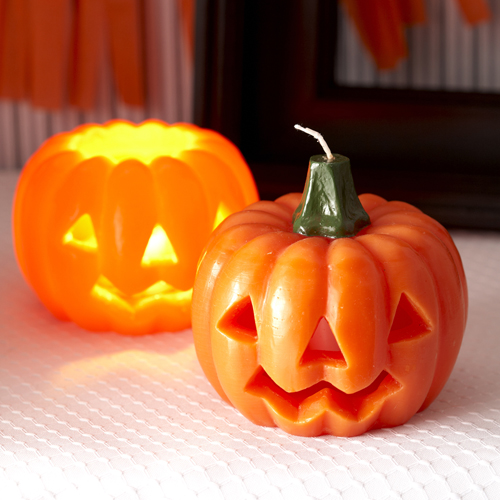Jack-O-Lantern Candle with Light